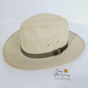 Vintage Designer Collection‎ Safari Hat Beige Canvas Size L 《808》A